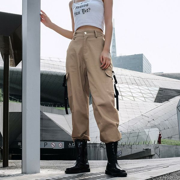 fashion women's cargo trousers high waist pants casual loose outdoor pocket pants streetwear, Black;white
fashion women's cargo trousers high waist pants casual loose outdoor pocket pants streetwear, Black;white