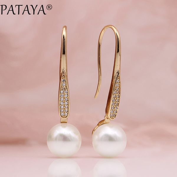 pataya new shell pearls long earring women fashion wedding luxury jewelry 585 rose gold white natural zircon dangle earrings, Golden
pataya new shell pearls long earring women fashion wedding luxury jewelry 585 rose gold white natural zircon dangle earrings, Golden