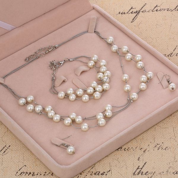 classic imitation pearl gold/silver plated jewelry set for women crystal party gift fashion necklace earrings bracelets set
classic imitation pearl gold/silver plated jewelry set for women crystal party gift fashion necklace earrings bracelets set