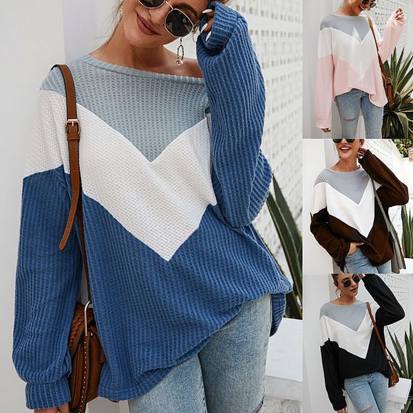 designer brand sweaters women's casual knit long-sleeve fashion autumn clothes with stitching color size s-xl wholesales, White
designer brand sweaters women's casual knit long-sleeve fashion autumn clothes with stitching color size s-xl wholesales, White
