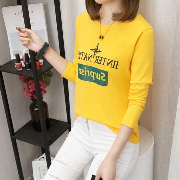 early autumn women's cotton long-sleeved t- women's loose versatile student slim base t- shirt shirt top, White
early autumn women's cotton long-sleeved t- women's loose versatile student slim base t- shirt shirt top, White