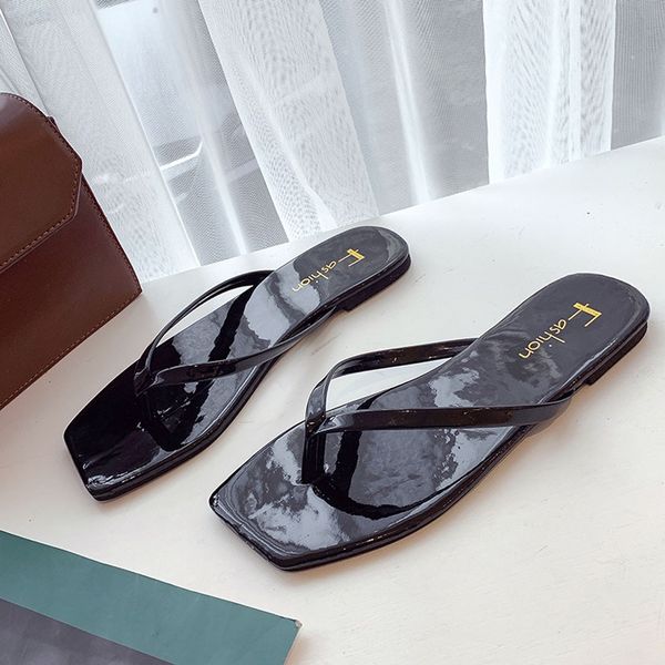 sagace flip flops women beach summer flat slippers simple clip toe square head sandals beach walk shoes zapatos de mujer 7j10, Black
sagace flip flops women beach summer flat slippers simple clip toe square head sandals beach walk shoes zapatos de mujer 7j10, Black