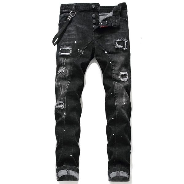 2020 new elasticity hole personality designer jeans slim fashion small straight straight skinny motorcycle men& denim long pants, Blue
2020 new elasticity hole personality designer jeans slim fashion small straight straight skinny motorcycle men& denim long pants, Blue