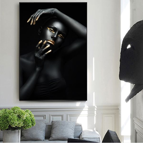 african girl canvas art paintings on the wall posters and prints modern golden lips art canvas prints for living room
african girl canvas art paintings on the wall posters and prints modern golden lips art canvas prints for living room
