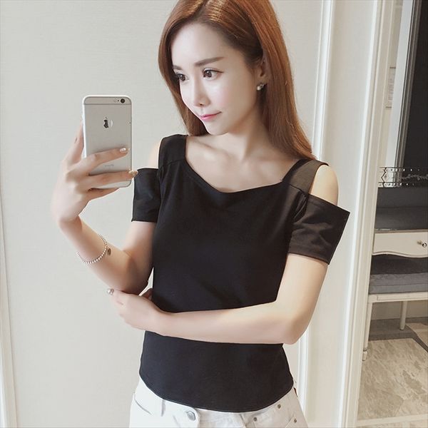2019 women's clothing sleeve clip jacket season solid color slim shoulder-exposed t-shirt women's short-sleeved jacket chaodong ga, White
2019 women's clothing sleeve clip jacket season solid color slim shoulder-exposed t-shirt women's short-sleeved jacket chaodong ga, White