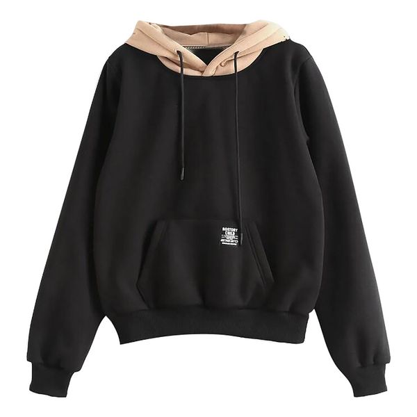 2019 new women hoodies sweatshirts women long sleeve pocket patchwork pullover strappy hoodie sweatshirt blouse top, Black
2019 new women hoodies sweatshirts women long sleeve pocket patchwork pullover strappy hoodie sweatshirt blouse top, Black