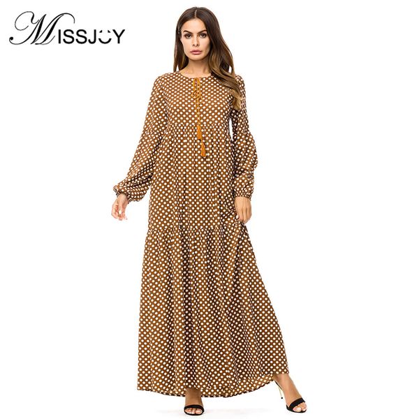 missjoy 2018 abaya plus size 4xl muslim dubai dresses fashion women long sleeve polka dot print casual loose party long turkish, Red
missjoy 2018 abaya plus size 4xl muslim dubai dresses fashion women long sleeve polka dot print casual loose party long turkish, Red