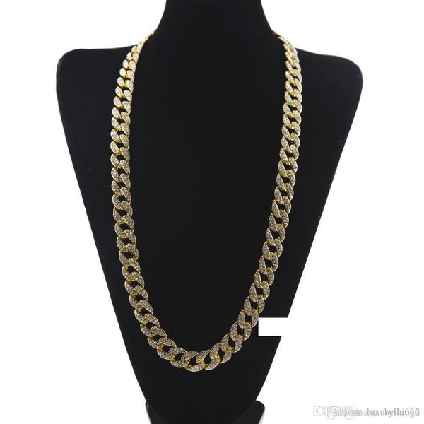 miami cuban link chain alloy gold plated fully iced out rhinestons crystal hip hop blingbling necklace jewelry, Silver
miami cuban link chain alloy gold plated fully iced out rhinestons crystal hip hop blingbling necklace jewelry, Silver