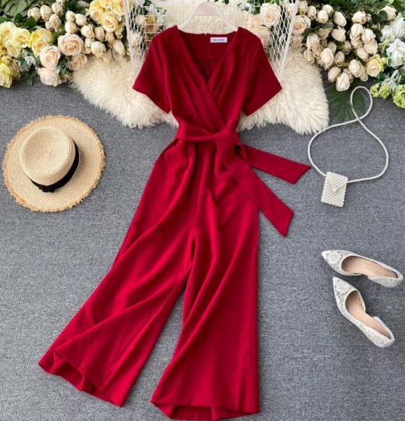 women's jumpsuits & rompers spring summer short sleeve deep v neck jumpsuit female wide leg pants overall tb146, Black;white
women's jumpsuits & rompers spring summer short sleeve deep v neck jumpsuit female wide leg pants overall tb146, Black;white