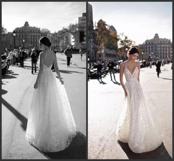 2019 new gali karten wedding dresses backless bohemia halter neckline lace appliqued sequins bridal gowns plus size wedding dress, White
2019 new gali karten wedding dresses backless bohemia halter neckline lace appliqued sequins bridal gowns plus size wedding dress, White