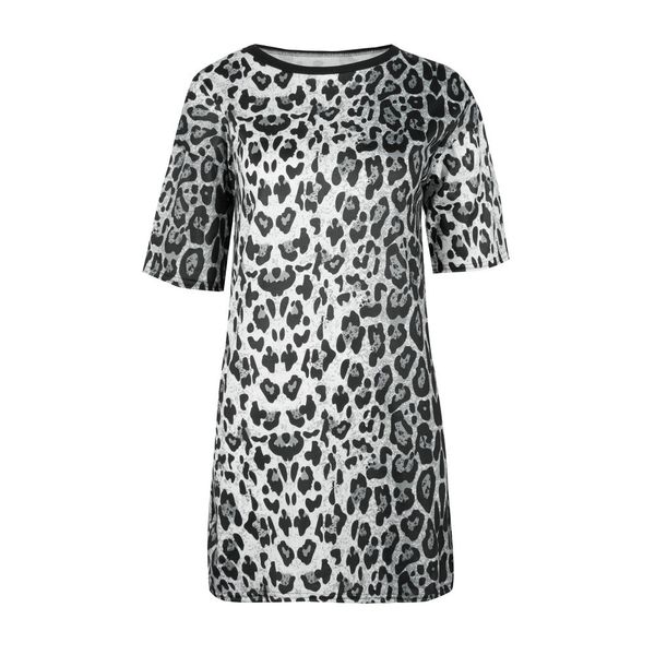 european american women's clothing spring summer dresses round neck loose a type leopard dress, Black;gray
european american women's clothing spring summer dresses round neck loose a type leopard dress, Black;gray