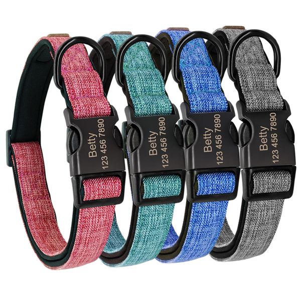 personalized pet dog collar nylon padded dog collars engraved custom id collar perro personalizado for medium large dog puppy
personalized pet dog collar nylon padded dog collars engraved custom id collar perro personalizado for medium large dog puppy