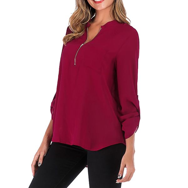 femme womens fashion 2019 autumn v neck casual zipper shirt women long sleeve blouse korean woman clothes roupas femininas, White
femme womens fashion 2019 autumn v neck casual zipper shirt women long sleeve blouse korean woman clothes roupas femininas, White