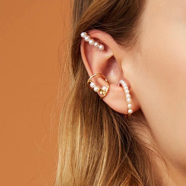3 set little imitation pearl metal clip earring 2020 new designed dainty thin ear cuffs earrings for women party wedding, Golden
3 set little imitation pearl metal clip earring 2020 new designed dainty thin ear cuffs earrings for women party wedding, Golden