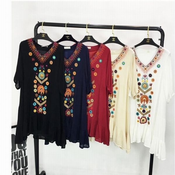 new summer beach knee-length dresses for women boho embroidery v neck halft sleeve print maxi dress vestidos plus size 3xl, Black;gray
new summer beach knee-length dresses for women boho embroidery v neck halft sleeve print maxi dress vestidos plus size 3xl, Black;gray