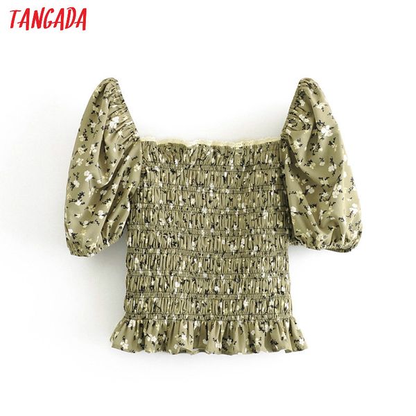 tangada women retro green floral print crop blouse short sleeve 2020 summer chic female slim shirt 3h411, White
tangada women retro green floral print crop blouse short sleeve 2020 summer chic female slim shirt 3h411, White