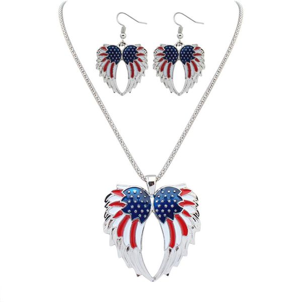 new gold silver plated independence day usa flag patriotic wings design women necklace & earrings jewelry set for lady hot
new gold silver plated independence day usa flag patriotic wings design women necklace & earrings jewelry set for lady hot