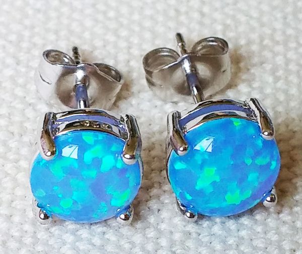 8mm round blue / white / pink red fire opal stone stud earrings for women, Golden;silver
8mm round blue / white / pink red fire opal stone stud earrings for women, Golden;silver