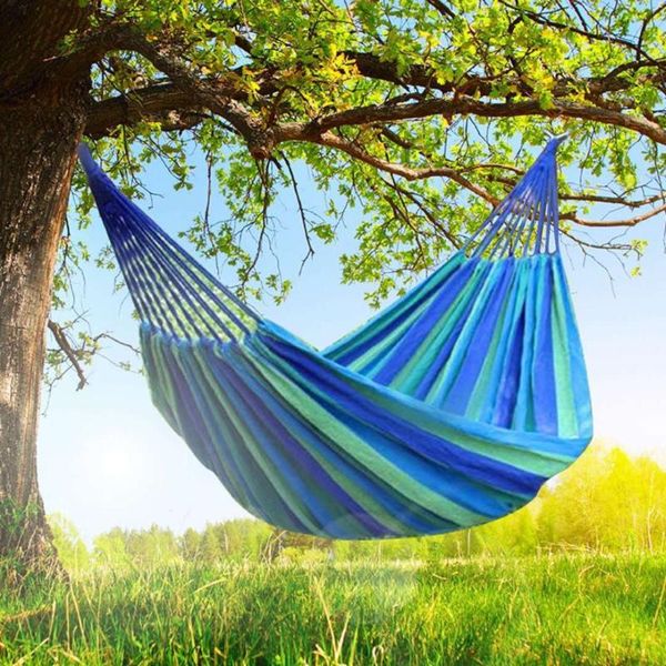 190 x 80cm portable hammock outdoor hammock garden sports home travel camping swing canvas stripe hang bed red, blue
190 x 80cm portable hammock outdoor hammock garden sports home travel camping swing canvas stripe hang bed red, blue