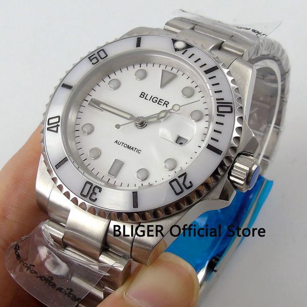 sapphire glass 40mm bliger white dial ceramic bezel luminous marks date magnifier miyota automatic movement men's watch b67, Slivery;brown
sapphire glass 40mm bliger white dial ceramic bezel luminous marks date magnifier miyota automatic movement men's watch b67, Slivery;brown