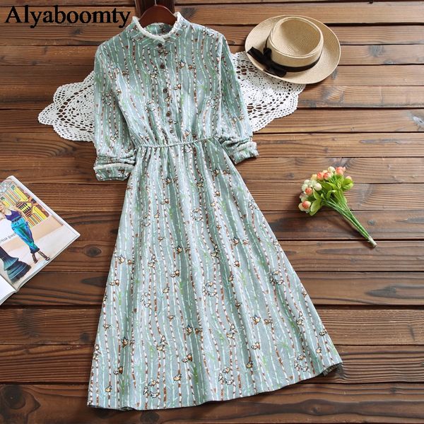 2020 new spring autumn women long corduroy dress stand collar pink blue animal printed vestidos elegant vintage mori girl dress, Black;gray
2020 new spring autumn women long corduroy dress stand collar pink blue animal printed vestidos elegant vintage mori girl dress, Black;gray