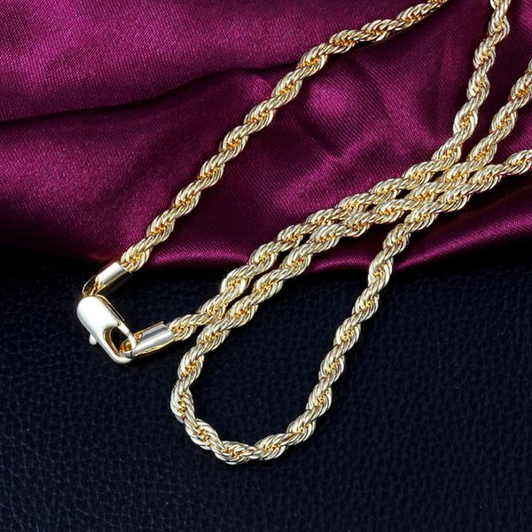 4mm wide classic rope chain 18k yellow gold filled womens mens necklace twistsed choker link 60cm long, Silver
4mm wide classic rope chain 18k yellow gold filled womens mens necklace twistsed choker link 60cm long, Silver