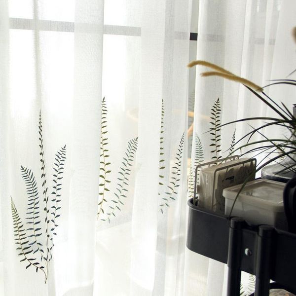 sheer curtains for living dining room bedroom american simple cotton and linen leaf embroidered window yarn white joyful choice 
sheer curtains for living dining room bedroom american simple cotton and linen leaf embroidered window yarn white joyful choice