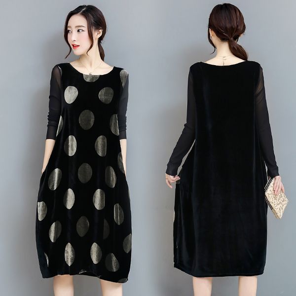 velvet dress 2018 new china autumn vintage plus size 3xl women dress print vestidos robe dresses, Black;gray
velvet dress 2018 new china autumn vintage plus size 3xl women dress print vestidos robe dresses, Black;gray