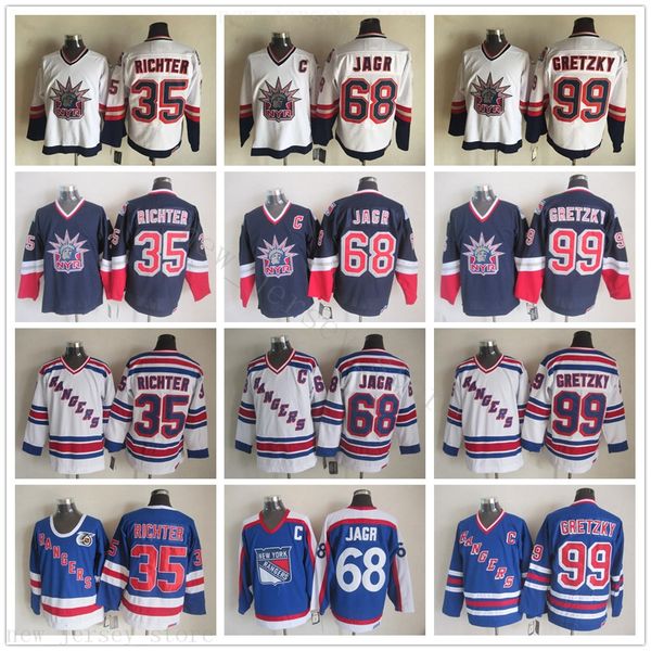 vintage ccm new york rangers hockey jerseys 68 jaromir jagr 35 mike richter 99 wayne gretzky v-neck 91-92 blue 75th anniversary patch jersey, Black;red
vintage ccm new york rangers hockey jerseys 68 jaromir jagr 35 mike richter 99 wayne gretzky v-neck 91-92 blue 75th anniversary patch jersey, Black;red