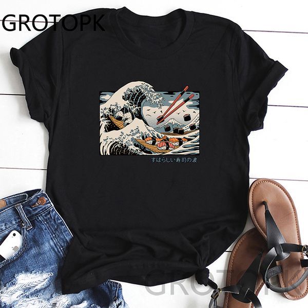 большая волна суши футболка harajuku женщины tshirt streetwear лето топы тис tumblr мода футболка с коротким рукавом, White
большая волна суши футболка harajuku женщины tshirt streetwear лето топы тис tumblr мода футболка с коротким рукавом, White