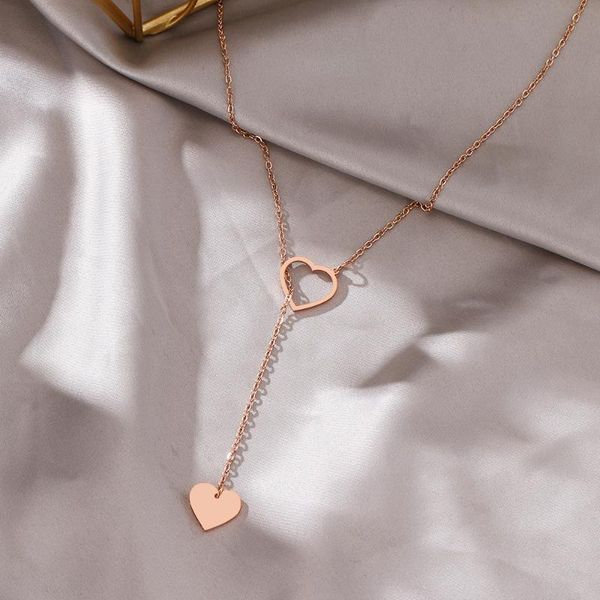 cacana 316l stainless steel long pendant heart-shaped rose gold necklaces pendants for women simple design stylish jewelry gifts, Silver
cacana 316l stainless steel long pendant heart-shaped rose gold necklaces pendants for women simple design stylish jewelry gifts, Silver