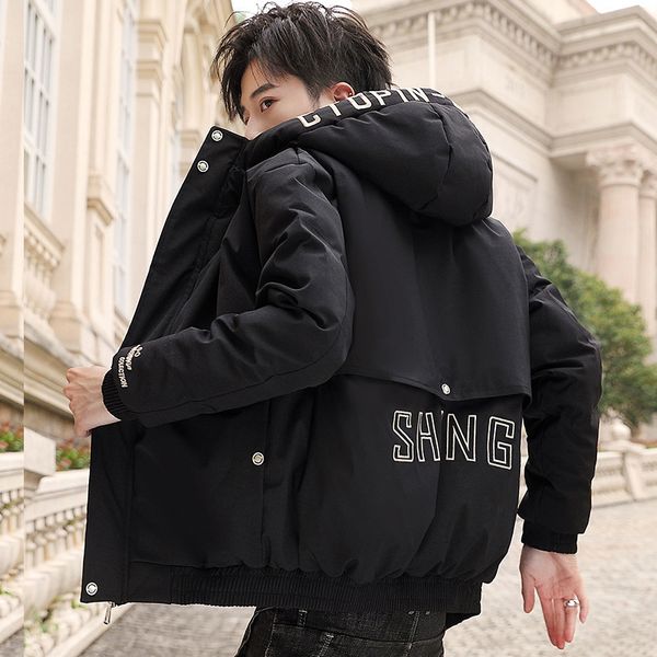 men's short thick cotton jacket autumn and winter youth warm handsome cool men's wear, Black
men's short thick cotton jacket autumn and winter youth warm handsome cool men's wear, Black
