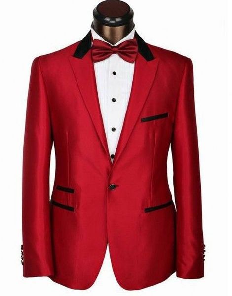 

new arrivals one buttons red groom tuxedos peaked lapel man groomsman men wedding suits bridegroom (jacket+bow), Black;gray