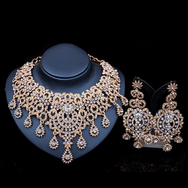 luxury vintage jewelry set necklace earrings maxi women big pendent statement collares f1103 with rhinestones 2 colors, Silver
luxury vintage jewelry set necklace earrings maxi women big pendent statement collares f1103 with rhinestones 2 colors, Silver