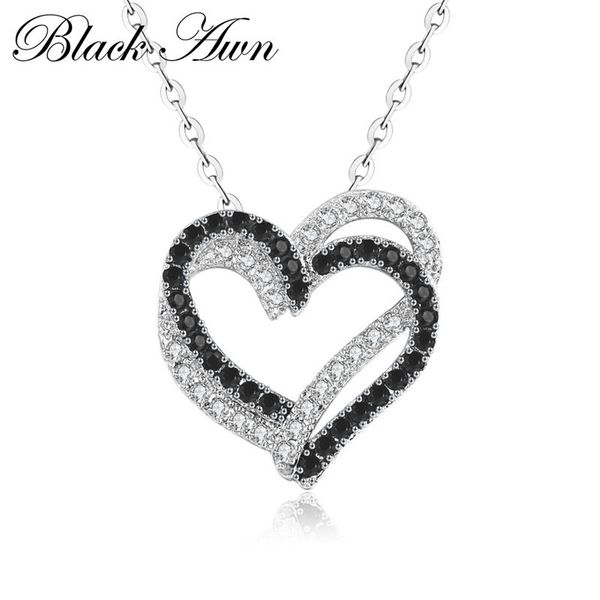 silver necklace fine genuine 100% 925 sterling silver necklace women jewelry heart black&white stone pendants p107
silver necklace fine genuine 100% 925 sterling silver necklace women jewelry heart black&white stone pendants p107