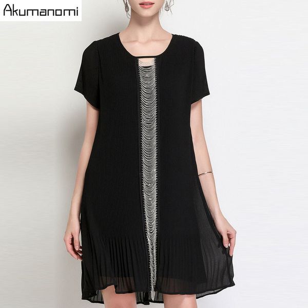 summer draped dress women clothing black o-neck short sleeve beading dress fashion plus size 5xl 4xl 3xl 2xl xl l, Black;gray
summer draped dress women clothing black o-neck short sleeve beading dress fashion plus size 5xl 4xl 3xl 2xl xl l, Black;gray