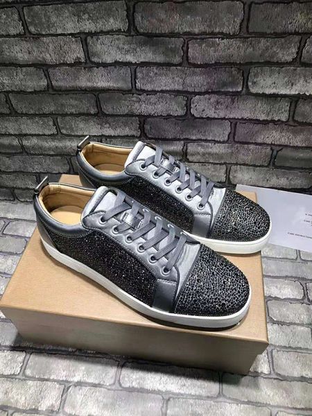 party dress wedding low sneakers shoes rhinestone genuine leather men's star diamond red bottom shoes women casual walking, Black
party dress wedding low sneakers shoes rhinestone genuine leather men's star diamond red bottom shoes women casual walking, Black