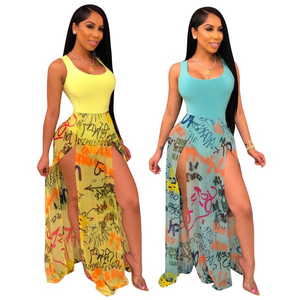 women holidays beach dress summer 2020 women girls printed high split chiffon o neck sleeveless nightclub party bodysuit dress, Black;gray
women holidays beach dress summer 2020 women girls printed high split chiffon o neck sleeveless nightclub party bodysuit dress, Black;gray