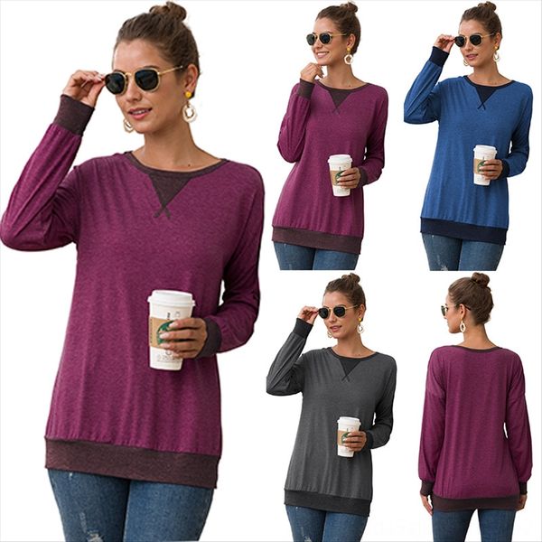 2019 women's round collar color contrast stitching casual long sleeve t-shirt 2019 women's round collar color contrast stitching c, White
2019 women's round collar color contrast stitching casual long sleeve t-shirt 2019 women's round collar color contrast stitching c, White