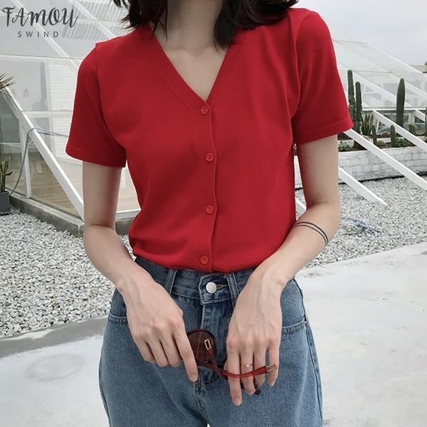 summer knitted v neck cardigan tee womens t shirt solid color short sleeve v neck t shirts sun protection single breasted, White
summer knitted v neck cardigan tee womens t shirt solid color short sleeve v neck t shirts sun protection single breasted, White