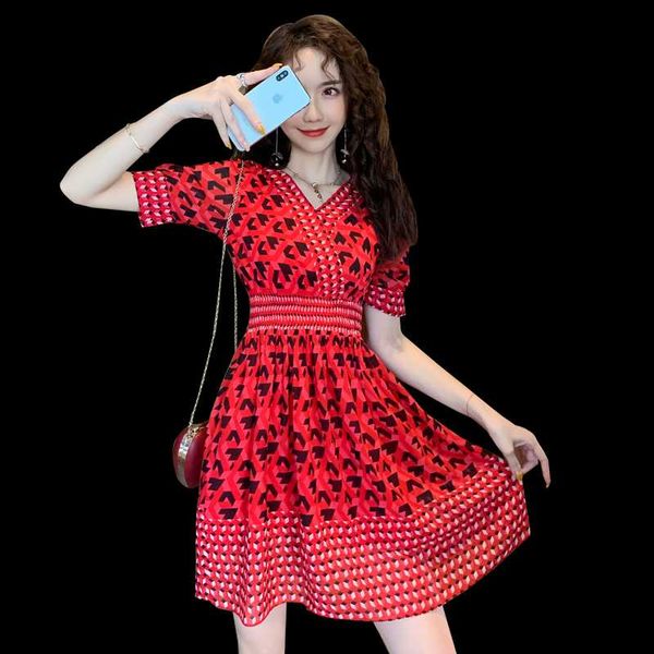 cinessd folds vintage dress for women summer red print short sleeve v neck polyester female casual new year party a line dresses, Black;gray
cinessd folds vintage dress for women summer red print short sleeve v neck polyester female casual new year party a line dresses, Black;gray