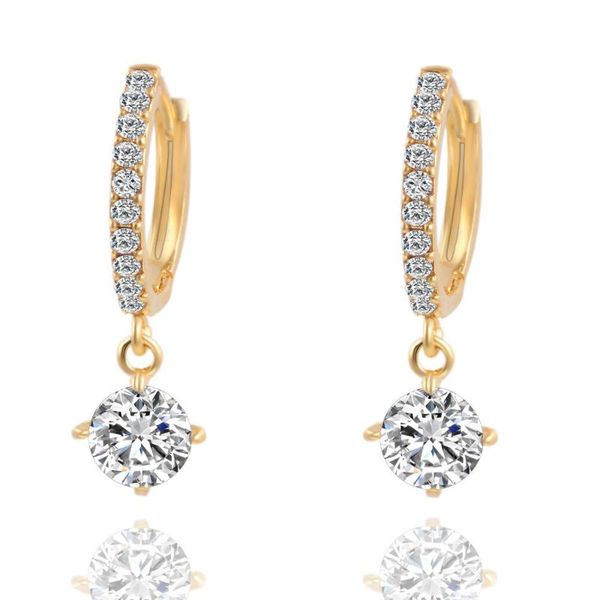 1 pair women fashion crystal rhinestone round-shaped ear zircon hoop earrings, Golden;silver
1 pair women fashion crystal rhinestone round-shaped ear zircon hoop earrings, Golden;silver