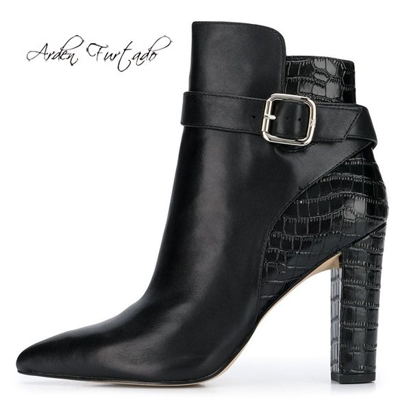 arden furtado 2020 fashion women's shoes winter pointed toe chunky heels zipper elegant ladies boots concise ankle boots, Black
arden furtado 2020 fashion women's shoes winter pointed toe chunky heels zipper elegant ladies boots concise ankle boots, Black