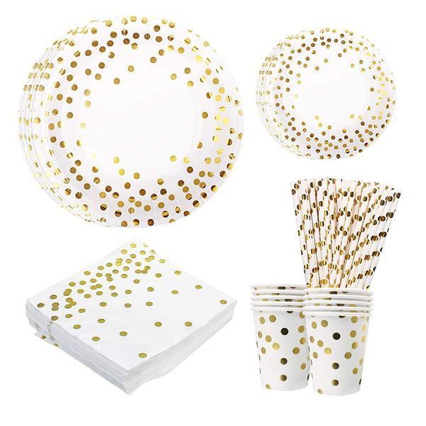 146 pcs party gold foil tableware disposable paper plates napkins cups straws kit party supplies for dinner cakes party birthday wedding
146 pcs party gold foil tableware disposable paper plates napkins cups straws kit party supplies for dinner cakes party birthday wedding