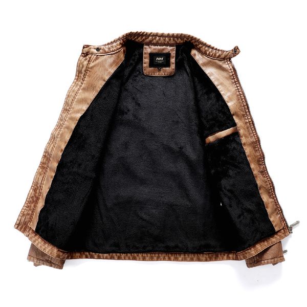 selling men's leather coat-style fashion men's leather jacket autumn and winter plus velvet washing coat, Black
selling men's leather coat-style fashion men's leather jacket autumn and winter plus velvet washing coat, Black