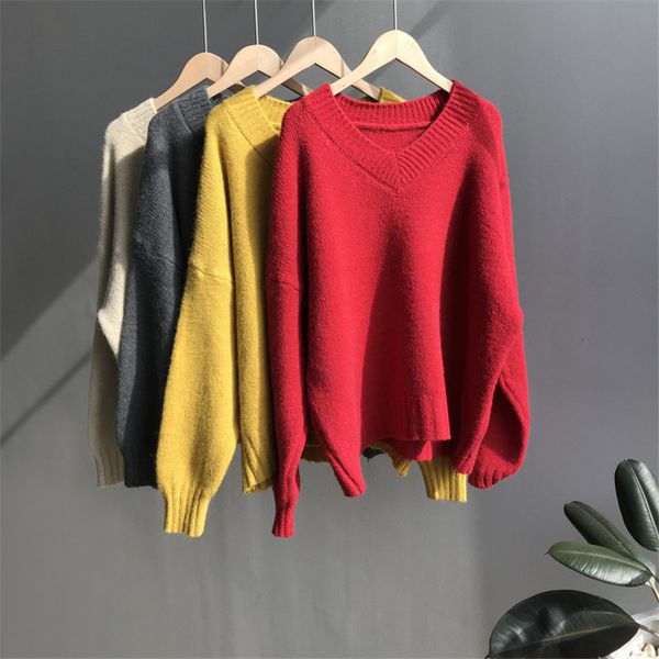 winter women sweaters 2020 spring v-neck red pullovers loose knitted sweaters female jumper zff19259, White;black
winter women sweaters 2020 spring v-neck red pullovers loose knitted sweaters female jumper zff19259, White;black