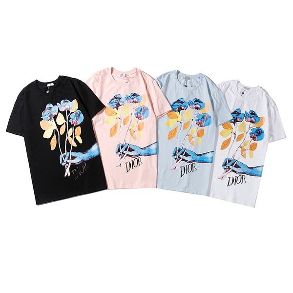 short-sleeved t-shirt new in 2020 classic rose print exquisite craftsmanship perfect perfection synchronized counters high-end men and women, White;black
short-sleeved t-shirt new in 2020 classic rose print exquisite craftsmanship perfect perfection synchronized counters high-end men and women, White;black