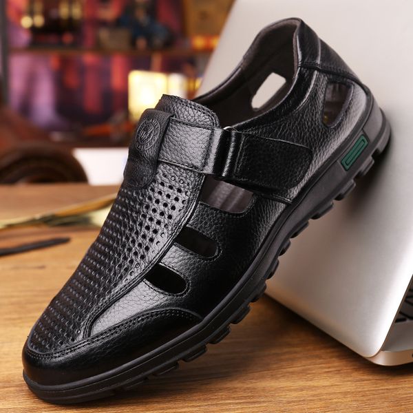 genuine leather men summer sandals breathable casual shoes men hollow sandals soft moccasins shoes yujw, Black
genuine leather men summer sandals breathable casual shoes men hollow sandals soft moccasins shoes yujw, Black
