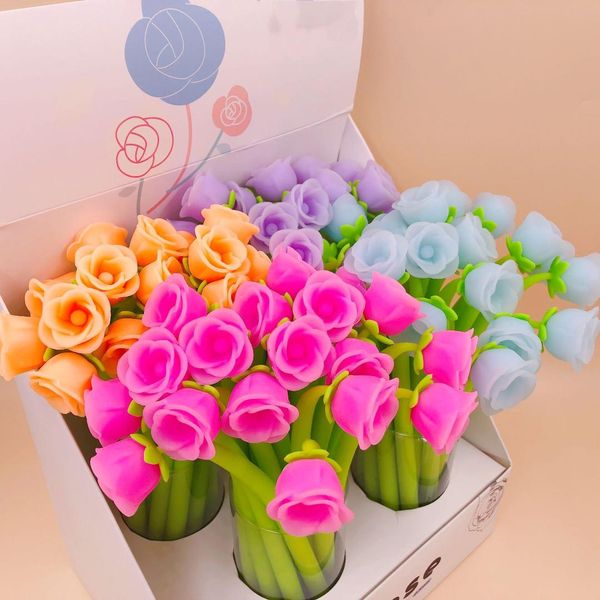 72pcs/lot creative stationery gel pen rose flower full silicone 0.5mm black ink student school office wedding pens writing pen
72pcs/lot creative stationery gel pen rose flower full silicone 0.5mm black ink student school office wedding pens writing pen