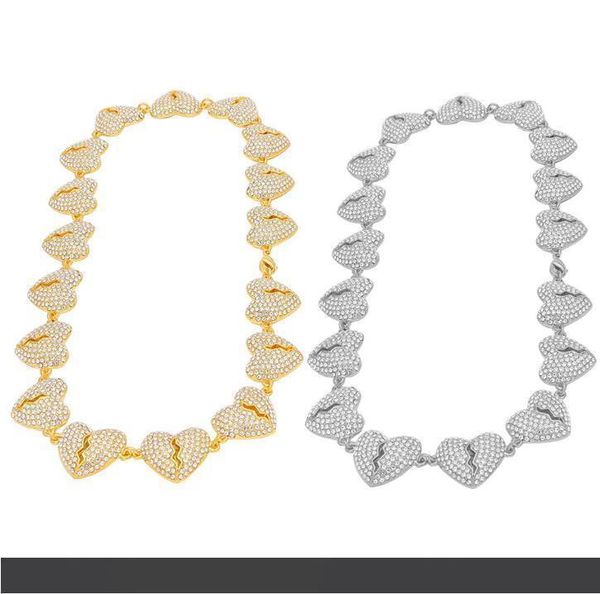 hip hop iced out bling heart broken diamond punk chain link novel necklace jewelry men women, Silver
hip hop iced out bling heart broken diamond punk chain link novel necklace jewelry men women, Silver